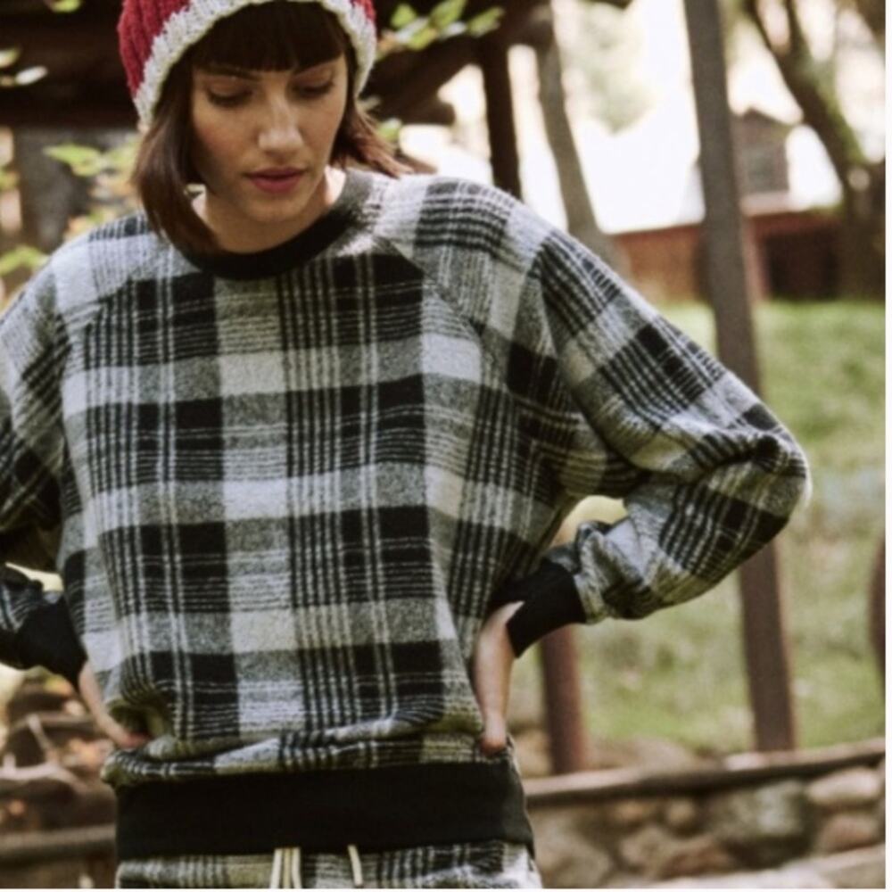 The Great College Sweatshirt in Black Lumber Plaid 1 Small